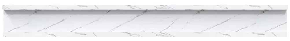 vidaXL Falpolc polcokkal 4 pcs Fehér márvány 80 x 9 x 3 cm Faanyag