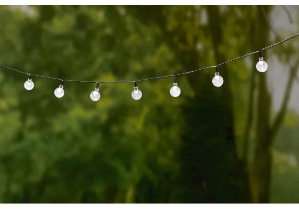 Grundig - LED napelemes lánc 50 LED, 8 funkció, 6,9 m, meleg fehér, 600 mAh