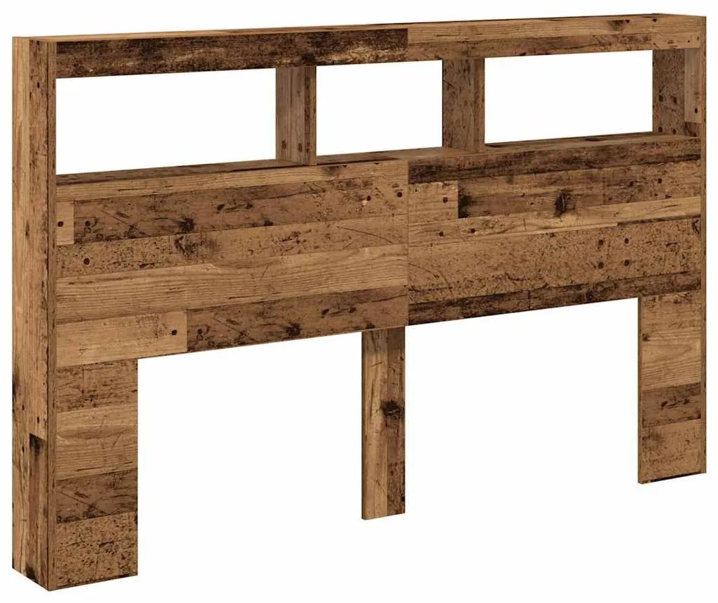 antik fa áthidalószekrény LED-világítással 160 x 17 x 102 cm