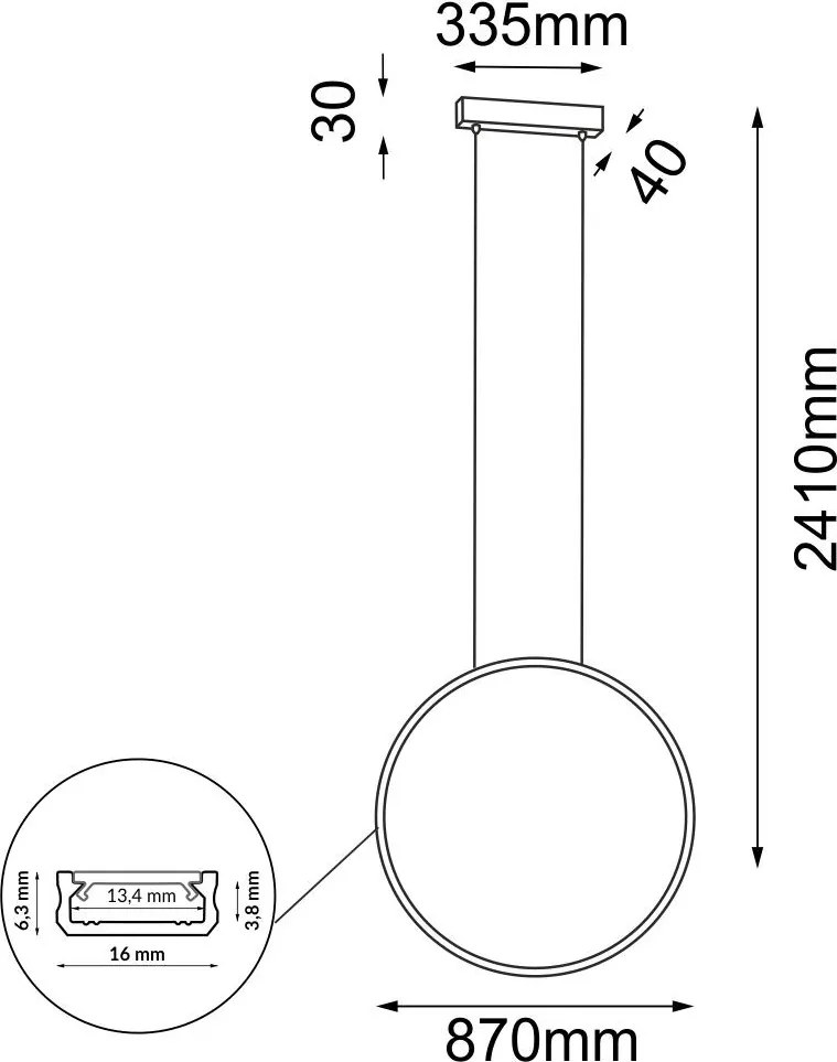 ANTIGO 5314 AGARO Modern Led Függesztett Lámpa Arany LED IP20