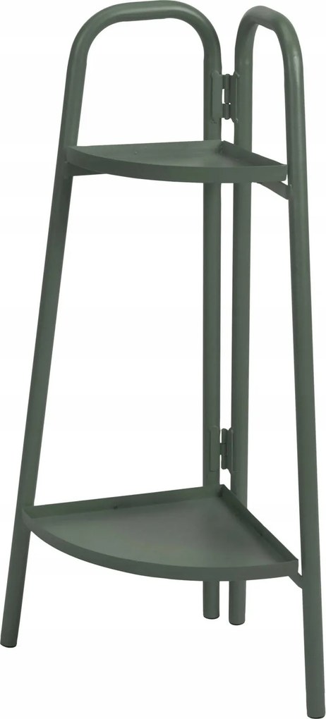 Virágágyás Fém Sarok Zöld Virágtartó Állvány 2 Polc