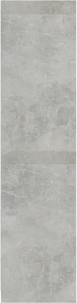 betonszürke szerelt fa ruhásszekrény fiókokkal 50 x 50 x 200 cm