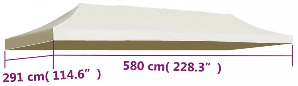 krémszínű tető partisátorhoz 3 x 6 m