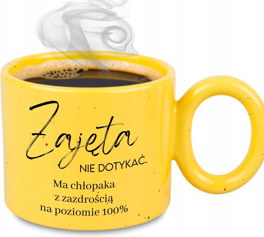 Bögre XXL Sárga Feleség Lány Ajándék Évfordulóra Elfoglalt Nem Érinthető