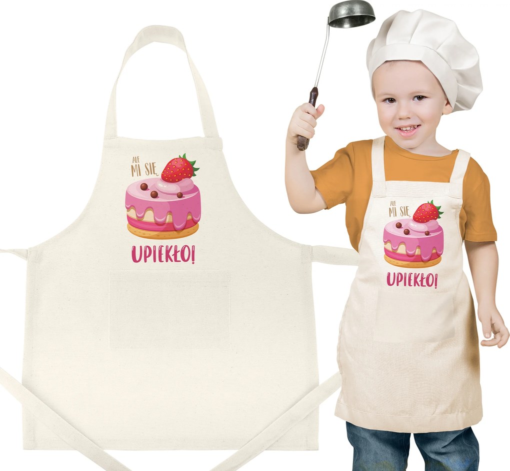 Gyerek Konyhai Kötény Ekrü Pamut Konyhai Védő Ajándék
