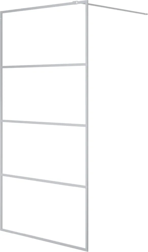 vidaXL ezüstszínű átlátszó ESG üveg zuhanyfal 100 x 195 cm