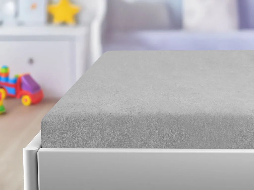 Gyerek frottír lepedő 70x140 cm világosszürke