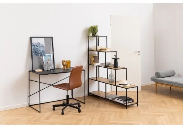 Könyvespolc SARON tölgy/fekete