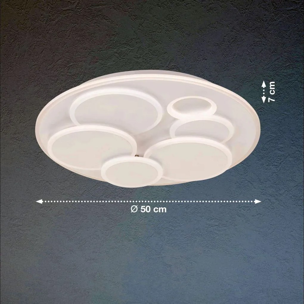 FISCHER&HONSEL 21162 DOTS Kerek Mennyezeti Lámpa Fehér LED IP20