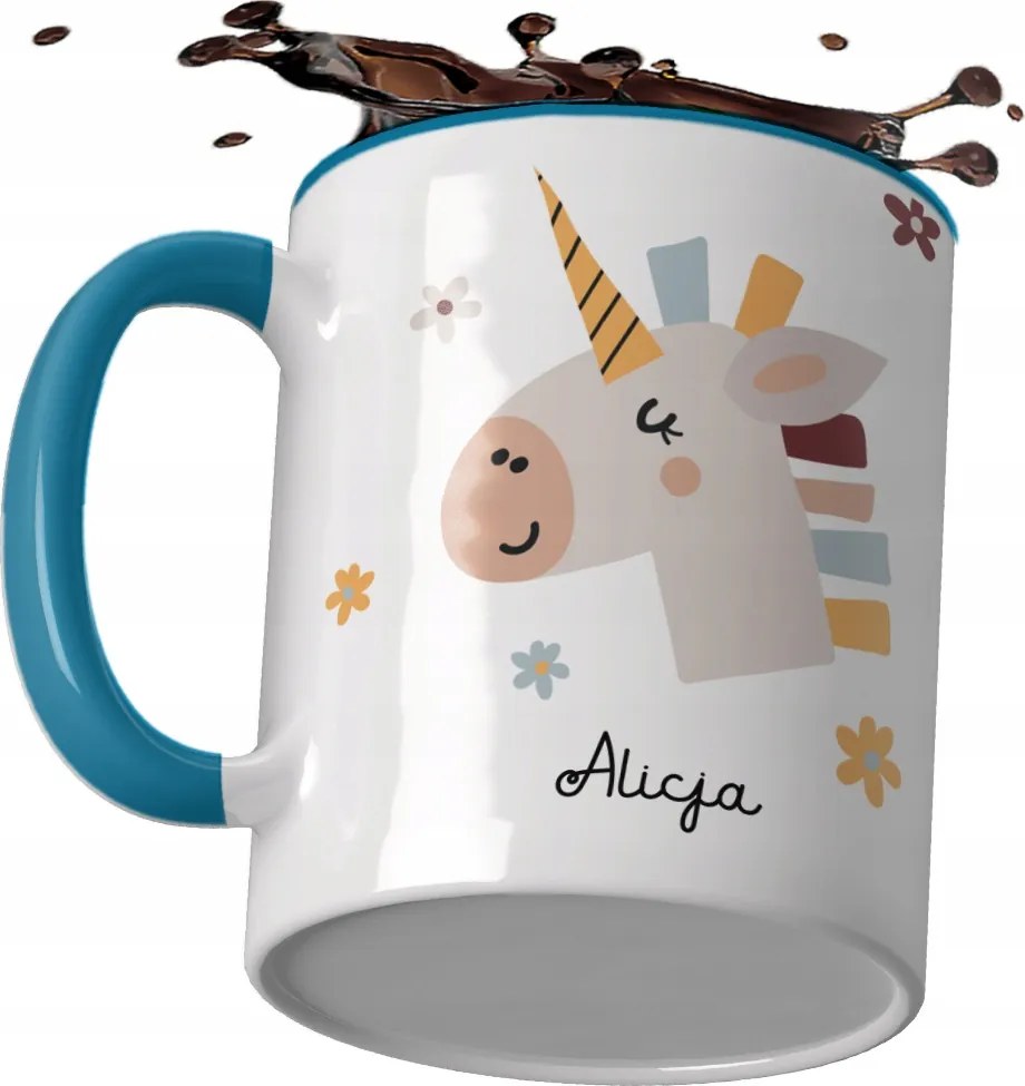 Gyerek névvel ellátott bögre ajándék kislány lány unoka unikornis