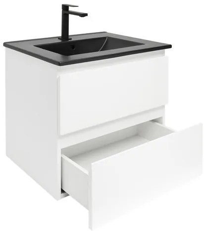 SAT B-Way Fürdőszobaszekrény mosdóval 59x50x45 cm fehér fényes BWAY260WU4B2B