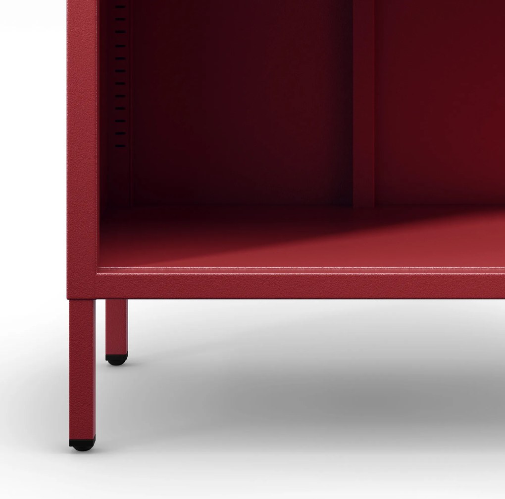 Állvány lapos nyitott könyvekhez lábakon piros, 500x1800x350 mm: MARIO Modern