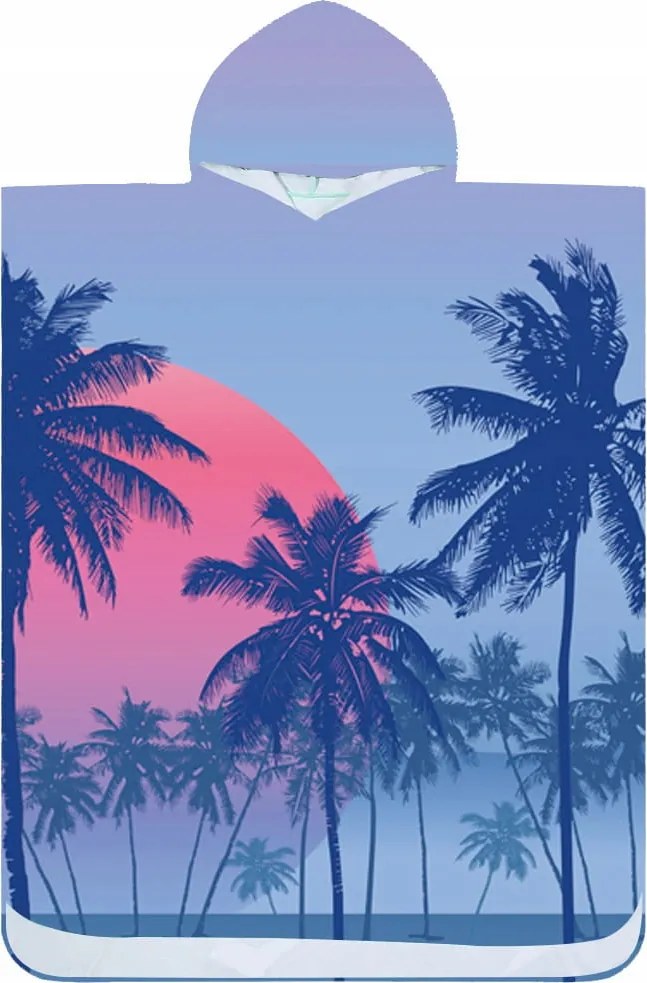 Strandponcsó FLOWLIFE lila 80x145 cm