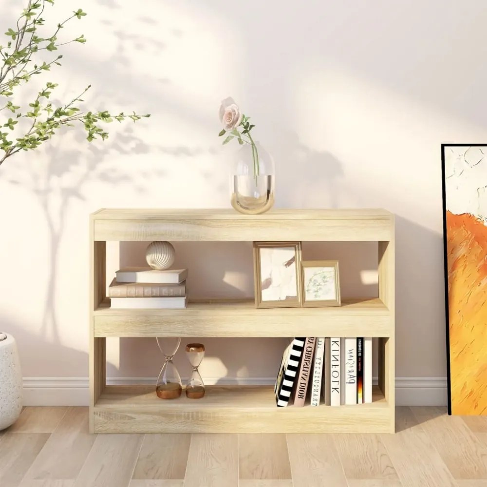 sonoma tölgy térelválasztó könyvszekrény 100 x 30 x 72 cm
