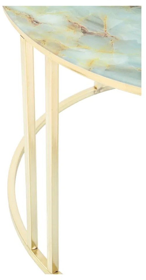 Sepa fehér és aranyszínű dohányzóasztal, ø 75 cm - Mauro Ferretti