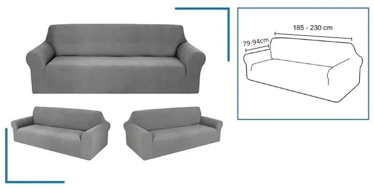 Rugalmas huzat 3 személyes kanapéra CORDA Termék színe: Szürke