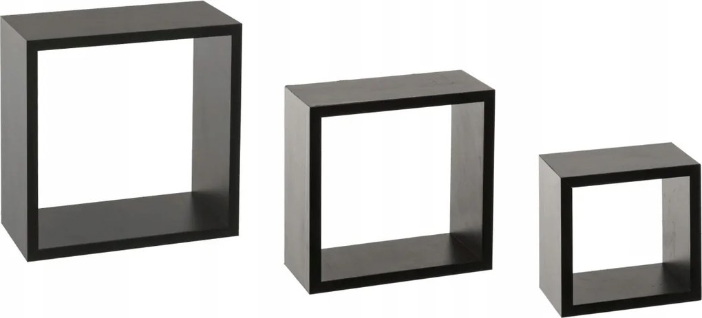 3x Négyzet Alakú Fali Polc Divatos Polc Szett