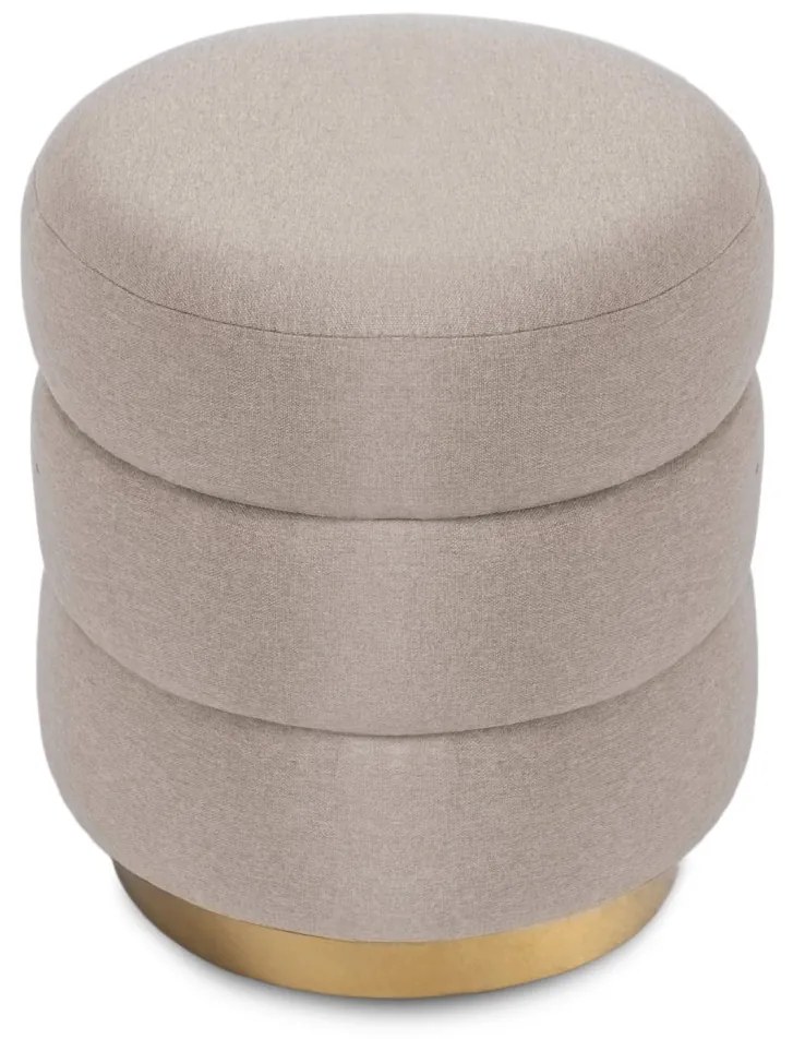 Bézs kárpitozott puff AURA