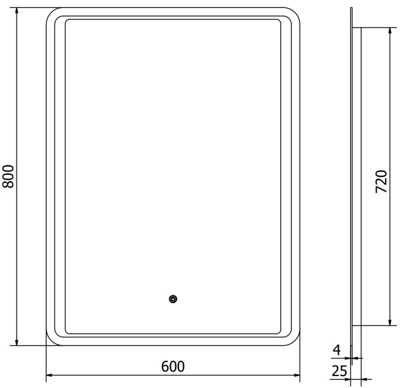 Mexen Zusa, LED fürdoszobai tükör háttérvilágítással 60x80 cm, 6000K, páramentes, 9808-060-080-611-00