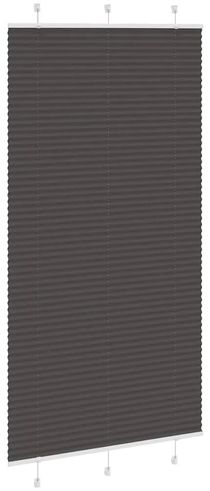 pliszírozott redőny fekete 110x200 cm szövetszélesség 109,4 cm