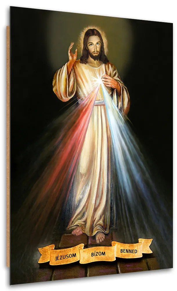 Gario Kép Isteni irgalmasság "Jézusom, bízom benned" Méret: 80 x 120 cm, Kivitelezés: Panelkép