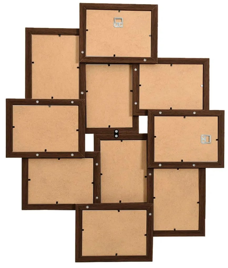 sötétbarna MDF fényképkeretszett 10 db 10 x 15 cm-es képhez