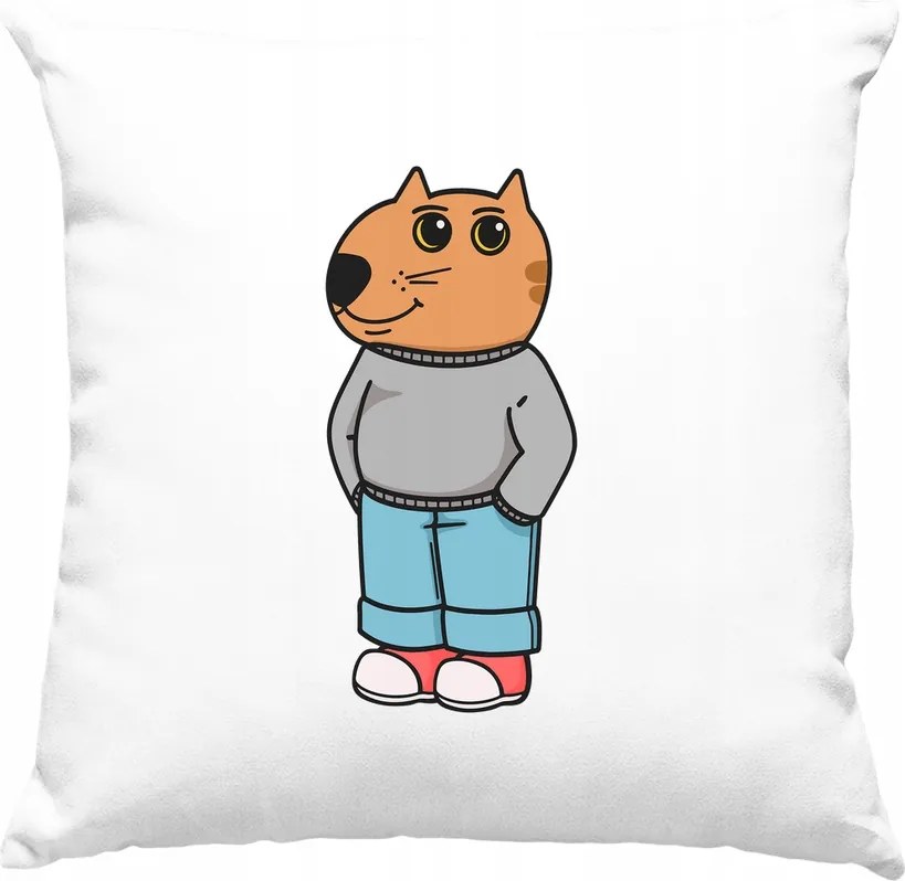 Macska párna Mém Vicces Fehér