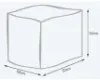 Babzsák zsámoly Cube L ökobőr TiaHome - Piros