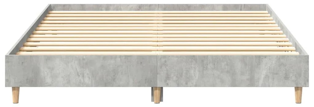 betonszürke szerelt fa ágykeret matrac nélkül 150 x 200 cm
