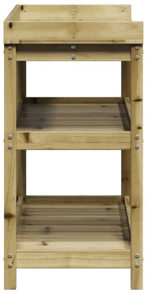 impregnált fenyőfa ültetőasztal polcokkal 108 x 45 x 86,5 cm