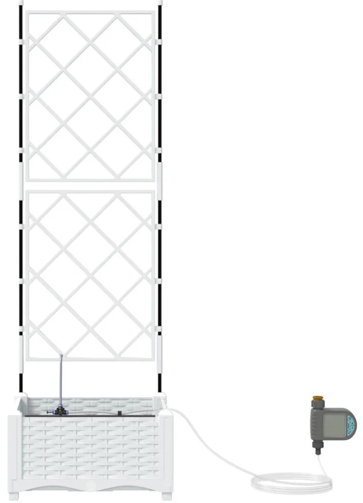 Kerti ültetők Fehér 40 x 40 x 126 cm Acél