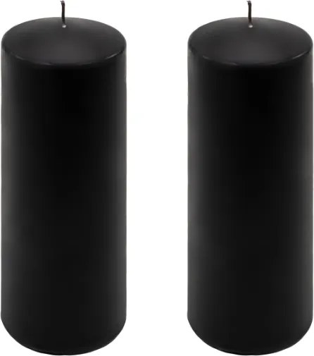 Oszloposgyertya szett  2 db magasság 20 cm  Ø 7,5 cm fekete