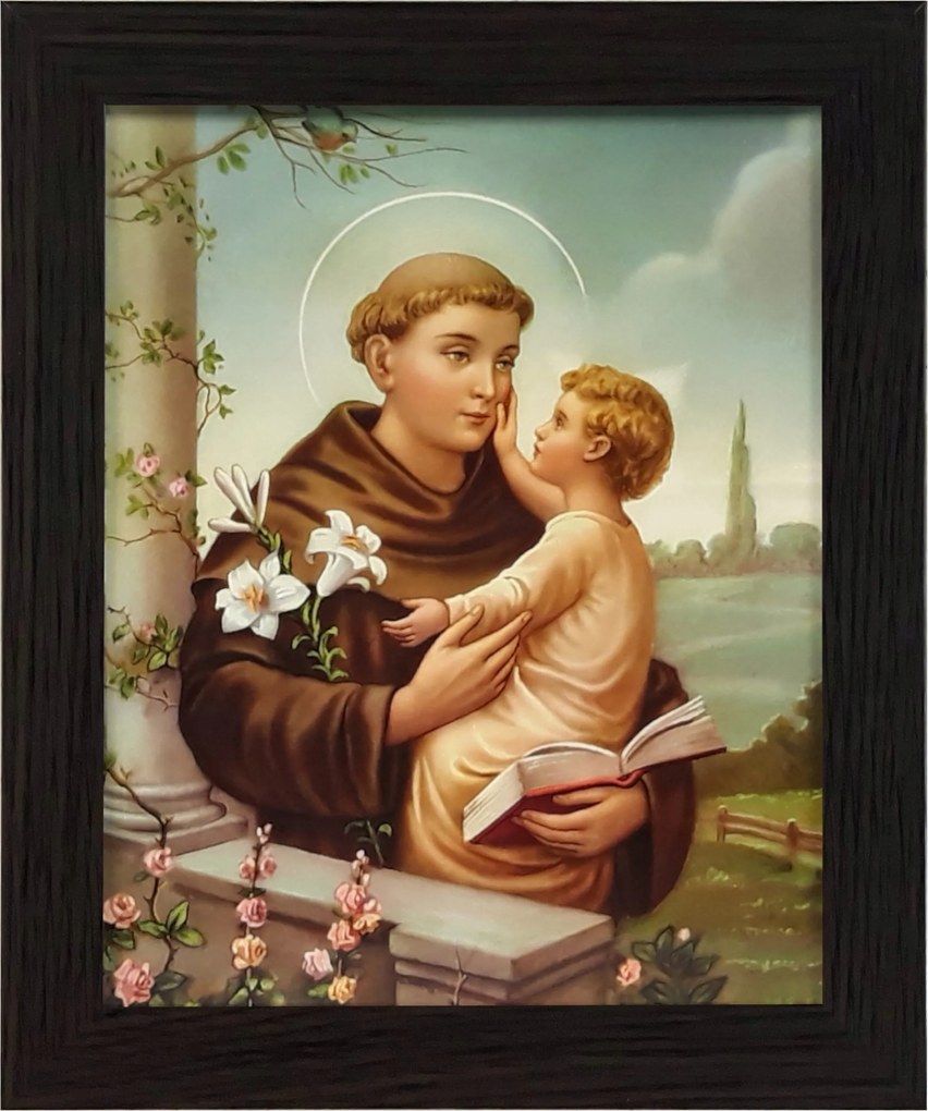 Vászonkép 30x25 Szent Antal Keret Wenge