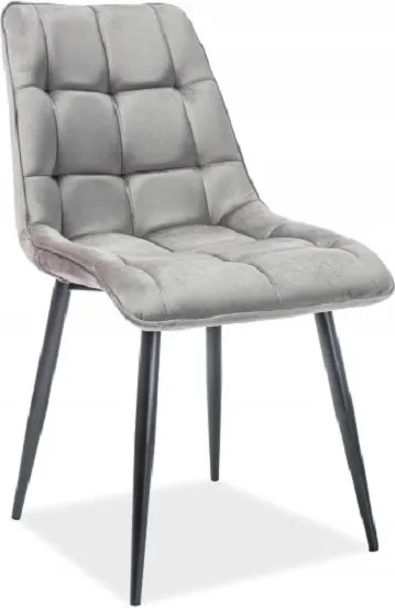 Kárpitozott szék Chic Velvet fekete/szürke Sig