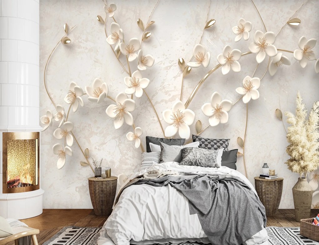 Gario Fotótapéta Virágok ágakon Anyag: Vlies, Méret: 450 x 315 cm