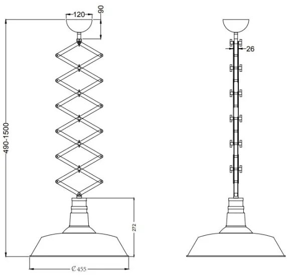 Trio - Állítható magasságú csillár DETROIT 1xE27/42W/230V