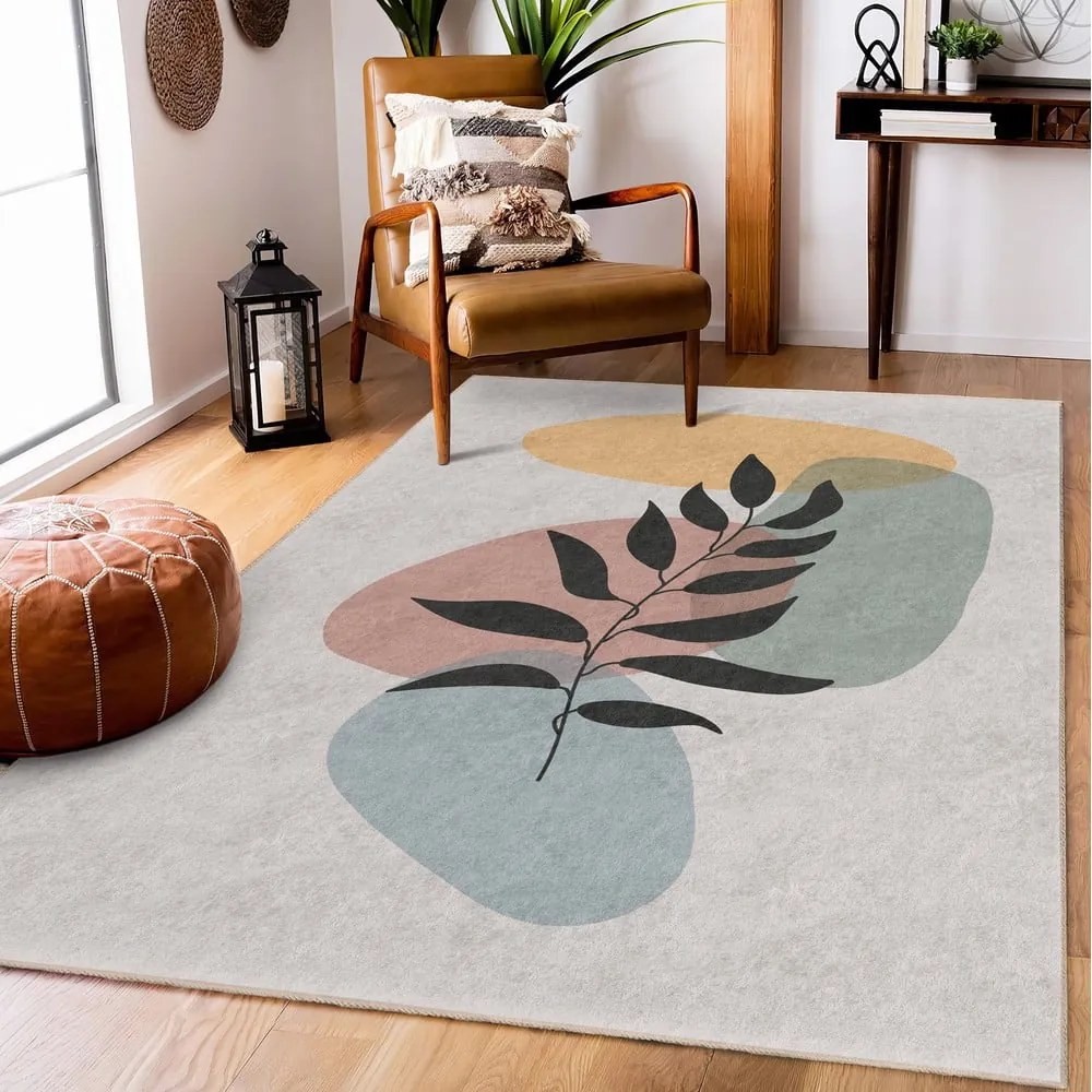 Krémszínű mosható futószőnyeg 80x200 cm Illustrated Autumn – Mila Home