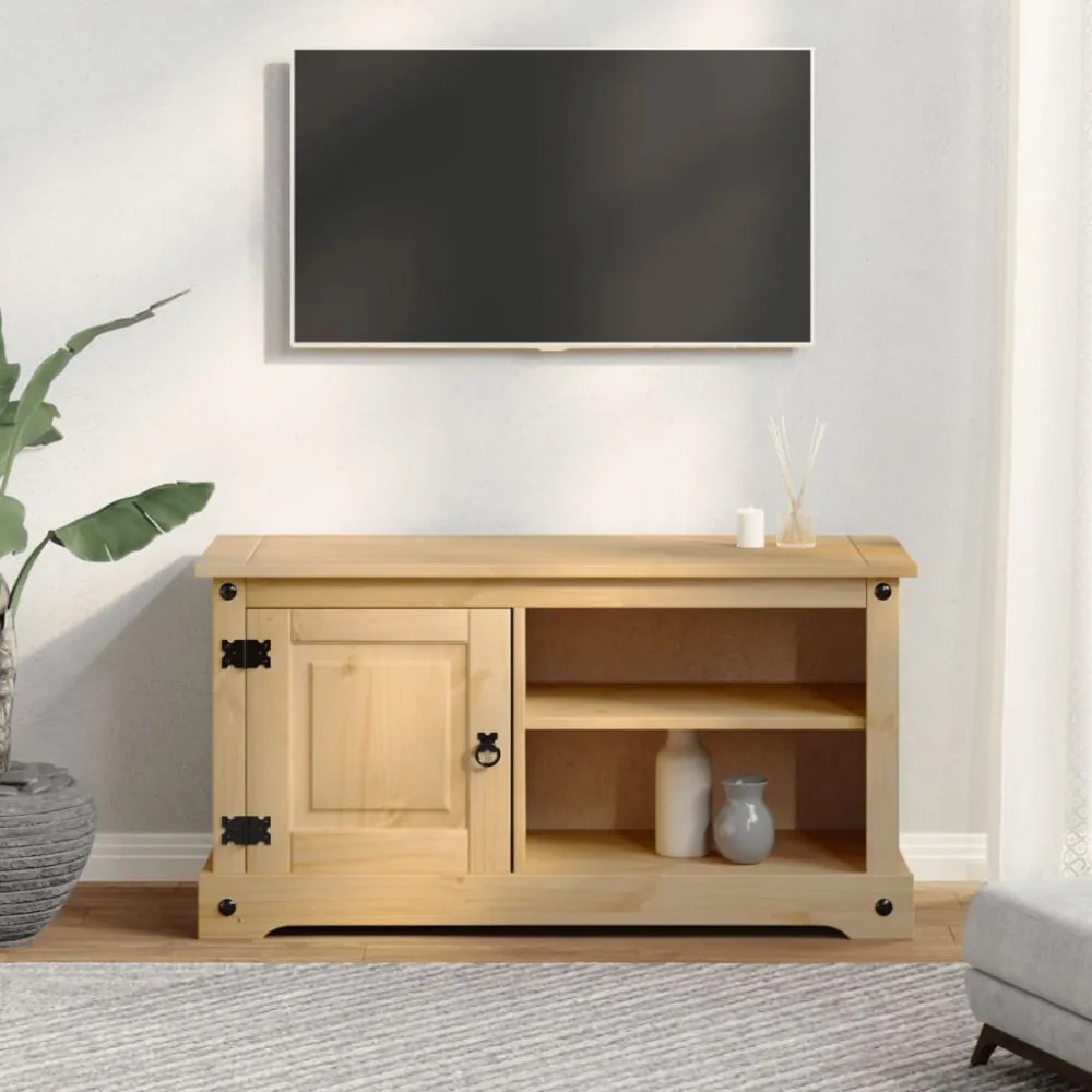 Corona tömör fenyőfa TV-szekrény 100 x 40 x 52 cm