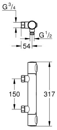 GROHE 34799000 - Termosztátos zuhanycsaptelep PRECISION FLOW DN 15 króm