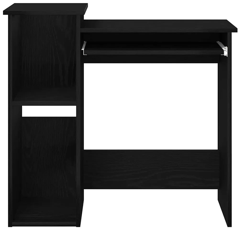 fekete forgácslap íróasztal polcokkal 84x40x78 cm