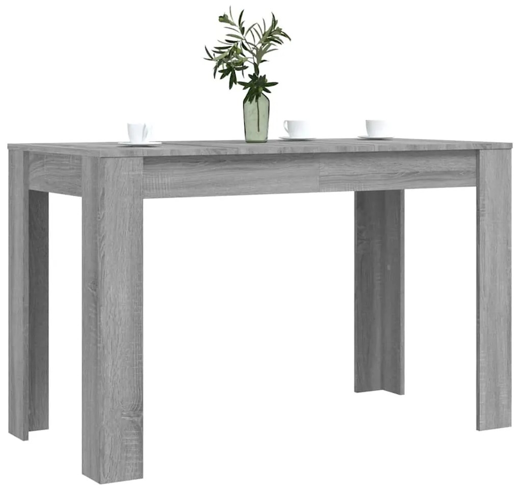 Szürke tölgyszínű szerelt fa étkezőasztal 120 x 60 x 76 cm