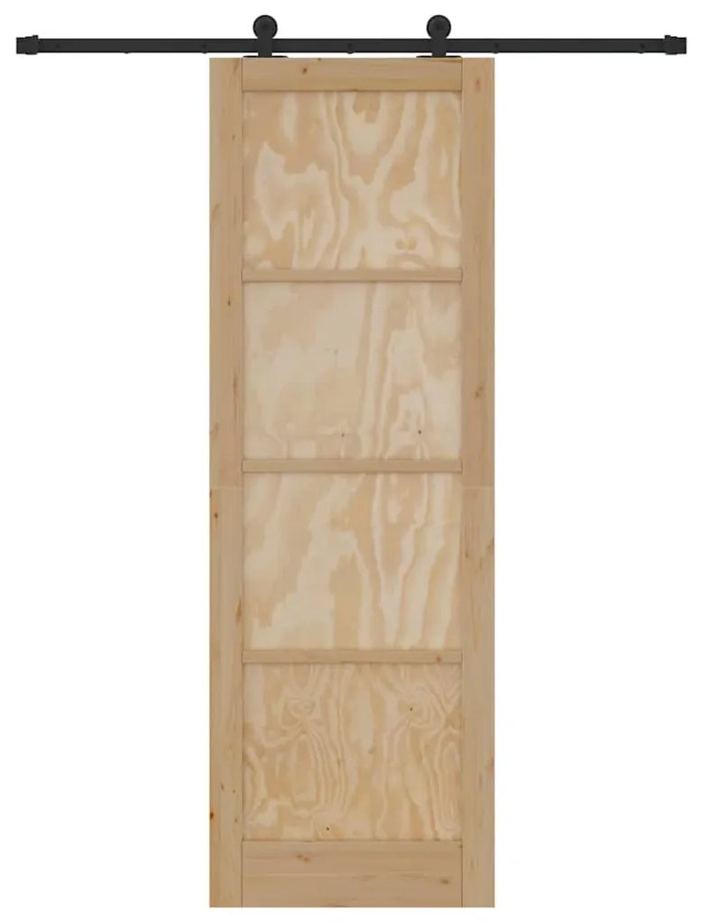 Tolóajtó Szett Természetes és fekete 78 x 232 cm