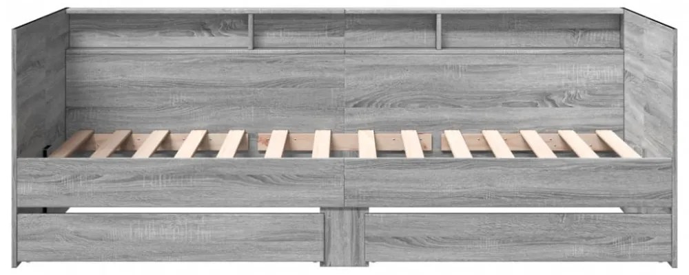 szürke sonoma kanapéágy fiókkal matrac nélkül 90x200 cm