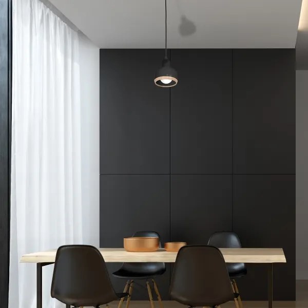 Csillár zsinóron OVAL 1xE27/60W/230V fekete