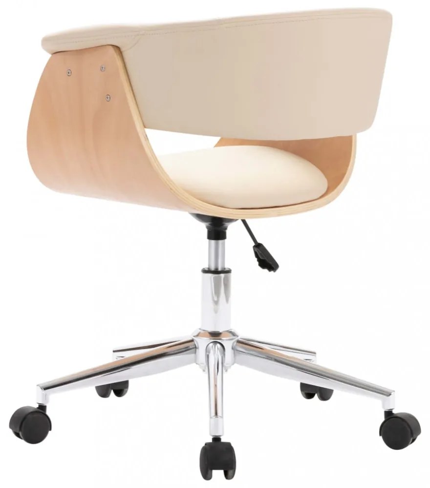 2 db krémszínű műbőr forgó étkezőszék