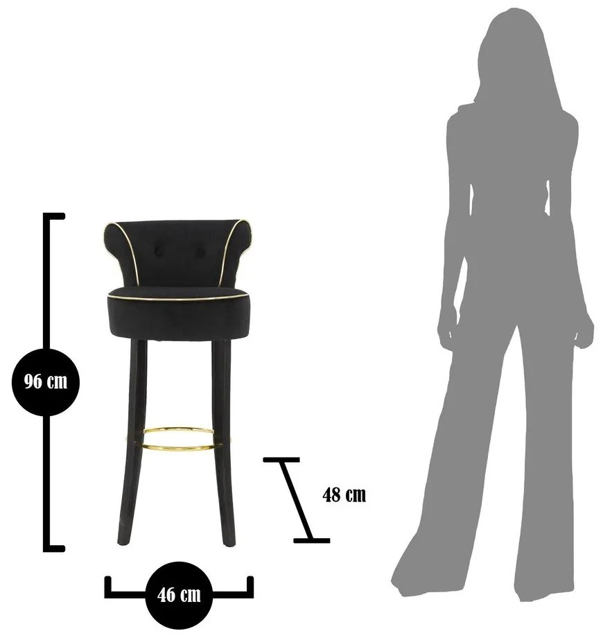 Kék bársony bárszék 96 cm Luxy – Mauro Ferretti