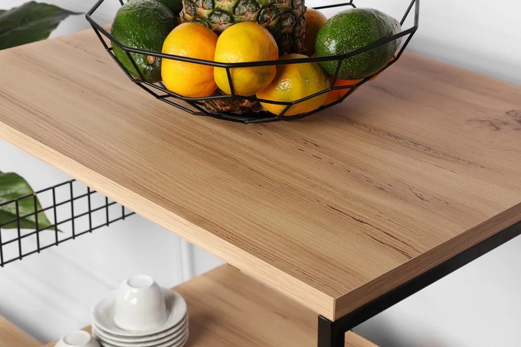 Anemon - fekete/fenyő komód