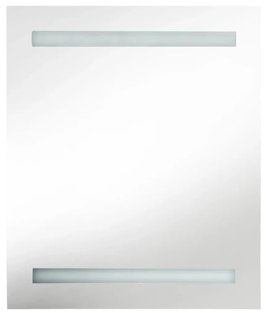 fényes szürke LED-es tükrös fürdőszobaszekrény 50 x 14 x 60 cm