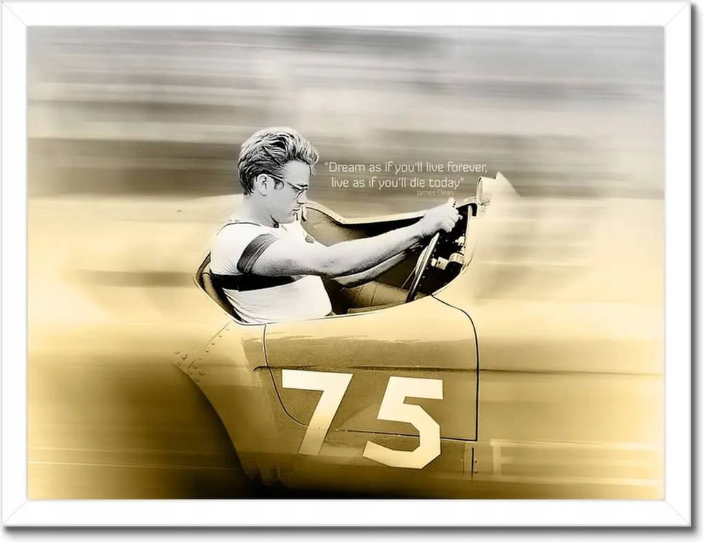 Poszterek keretben 40x30 James Dean az autóban