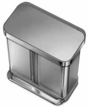 Simplehuman pedálos hulladékgyűjtő szelektívhulladékgyűjtő 58 l, ezüst